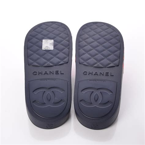 rubber chanel slides women.